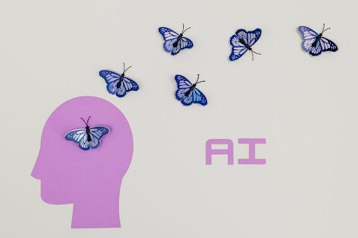 Artistic image with bols letters written "AI".