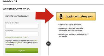 Amazon login function