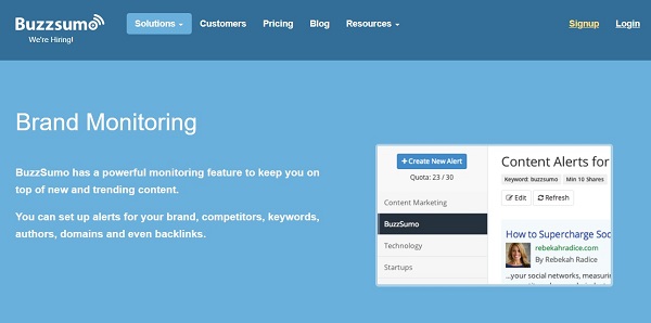 Buzzsumo brand monitoring