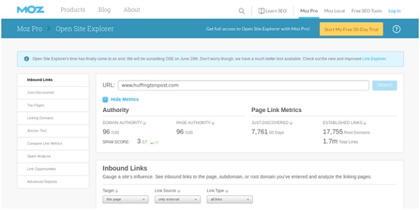 Moz Open Site Explorer