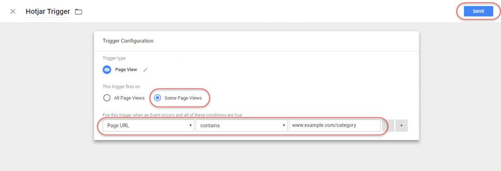 Select Some Page Views & Specify URL