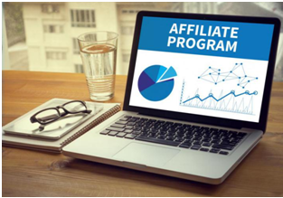 affiliate program screen on a laptop