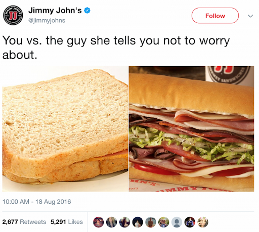 An example of Jimmy John's promotional methods to promote brand