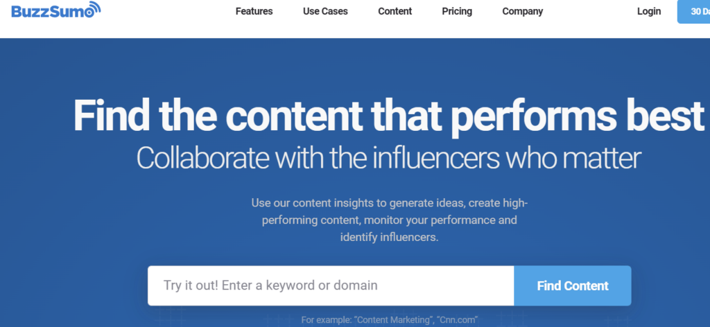 buzzsumo for content topic ideas