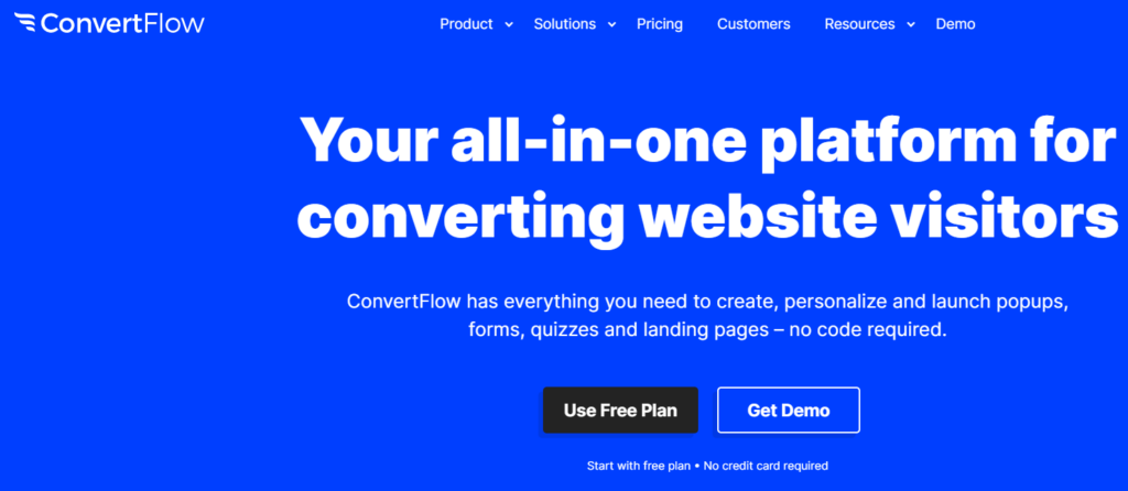 convert flow landing page