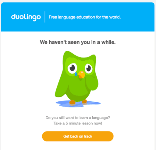 duolingo re engagement email