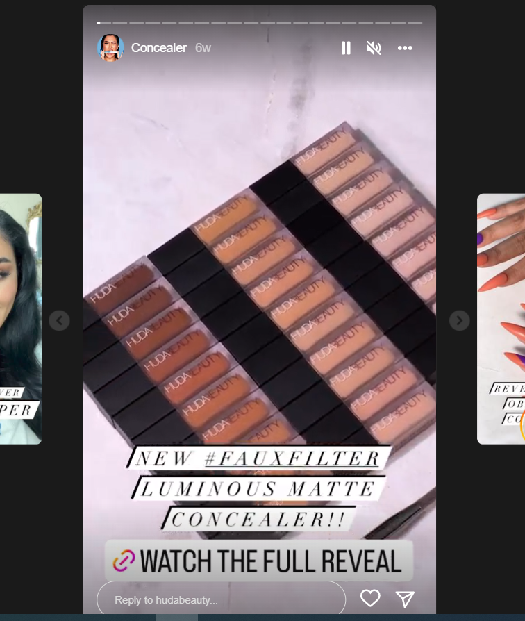 Huda Kattan @hudabeauty, who is a top Instagram influencer.