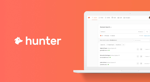 hunter.io homepage