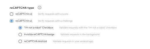 recaptcha types