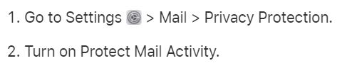 screenshot to email settings to protect emails