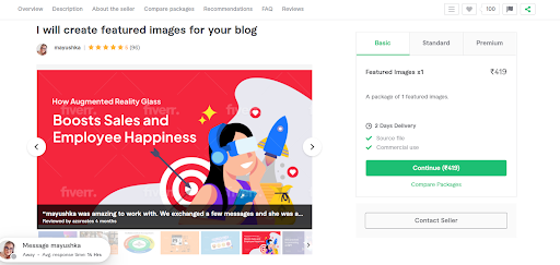 Use Fiverr and similar platforms to get freelancers to create your featured images