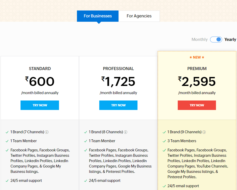 zoho social pricing